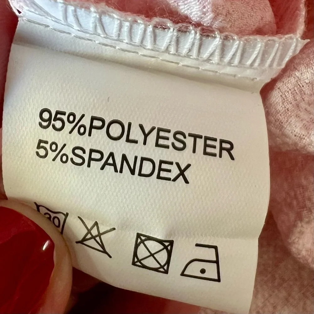 Bluetime NEW Pink & White Print V Neck 3/4 Sleeve Tie Front Top Women’s 2XL - Picture 7 of 9